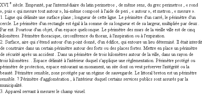 Définition périmètre ACAD 1986