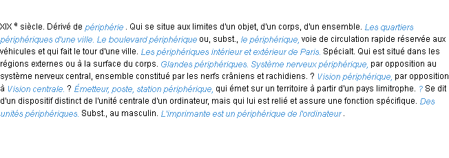 Définition périphérique ACAD 1986