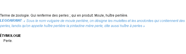 Définition perlier Emile Littré