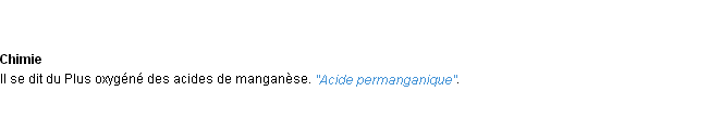 Définition permanganique ACAD 1932