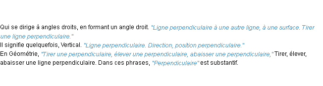 Définition perpendiculaire ACAD 1835