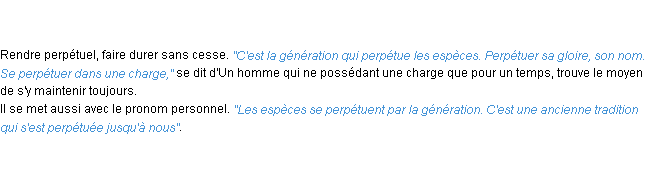 Définition perpétuer ACAD 1798