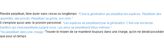 Définition perpétuer ACAD 1835