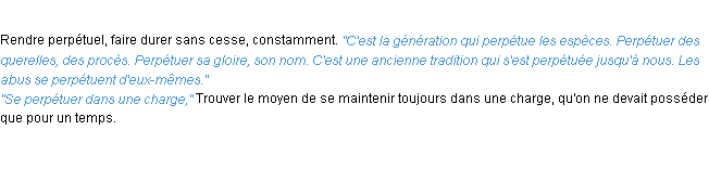 Définition perpétuer ACAD 1932