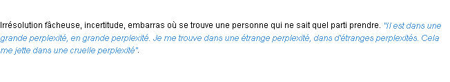 Définition perplexité ACAD 1932
