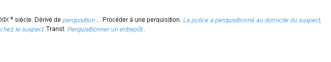 Définition perquisitionner ACAD 1986