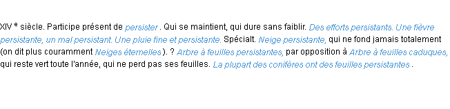 Définition persistant ACAD 1986