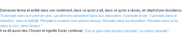 Définition persister ACAD 1932