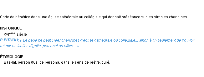 Définition personnat Emile Littré