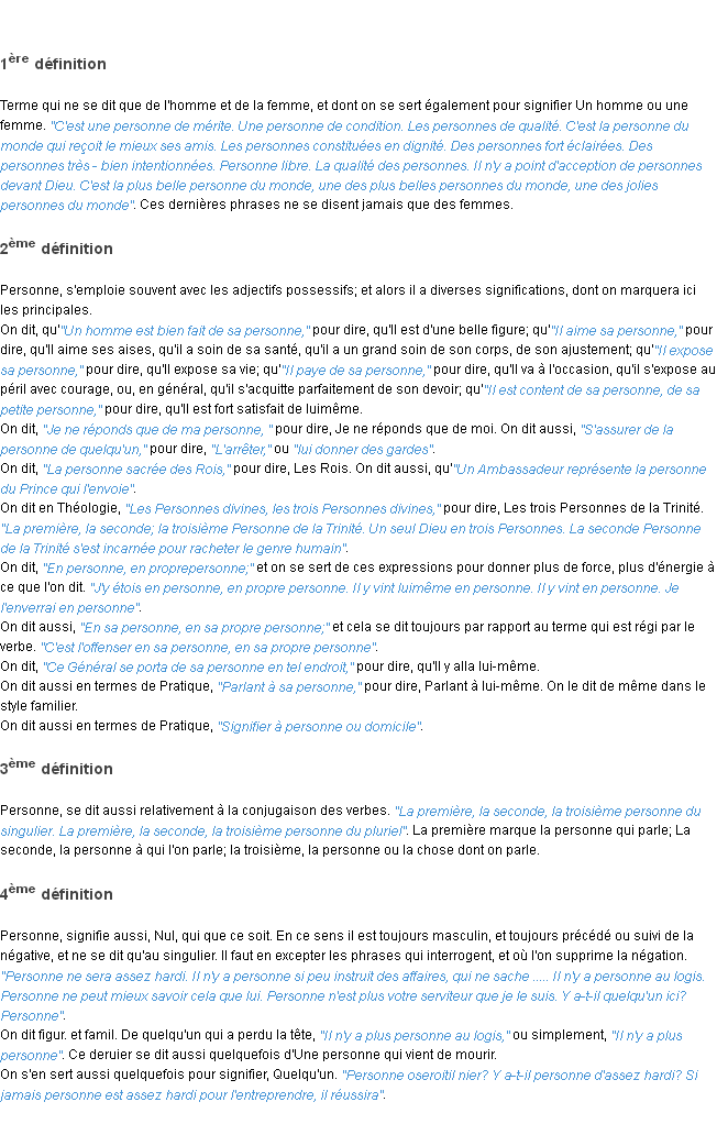 Définition personne ACAD 1798