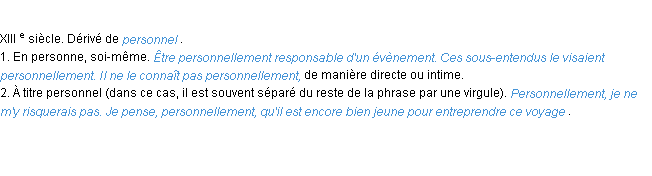 Définition personnellement ACAD 1986