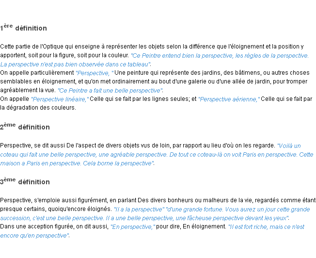 Définition perspective ACAD 1798