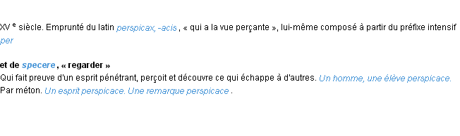 Définition perspicace ACAD 1986