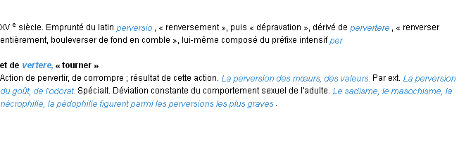 Définition perversion ACAD 1986