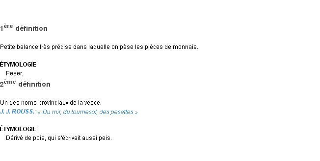 Définition pesette Emile Littré
