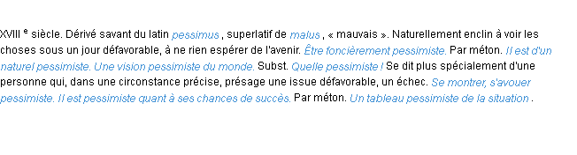 Définition pessimiste ACAD 1986