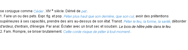 Définition péter ACAD 1986