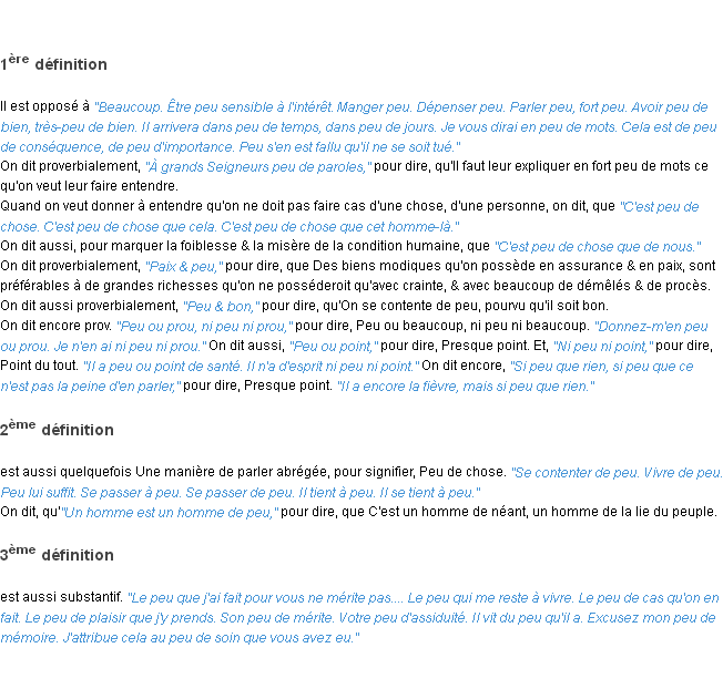 Définition peu ACAD 1762