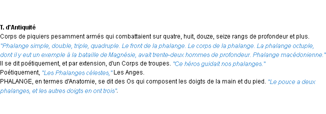 Définition phalange ACAD 1932