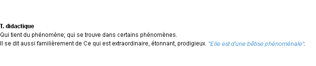 Définition phénoménal ACAD 1932