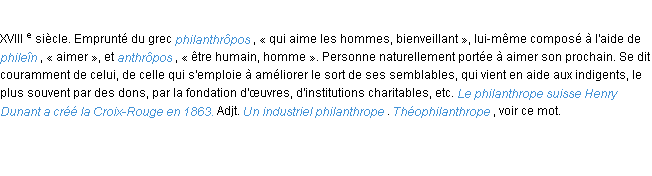 Définition philanthrope ACAD 1986
