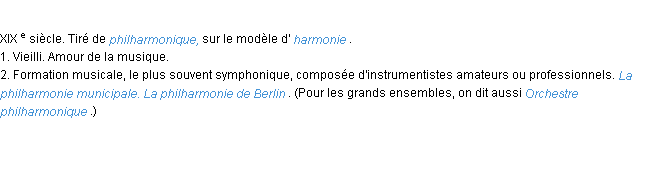 Définition philharmonie ACAD 1986