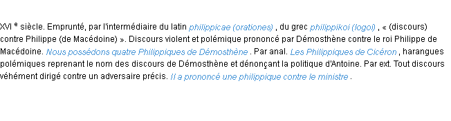 Définition philippique ACAD 1986