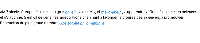 Définition philomathique ACAD 1986