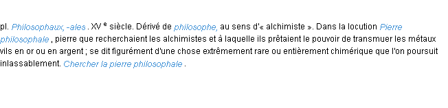 Définition philosophal ACAD 1986