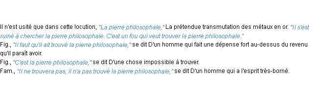 Définition philosophale ACAD 1835