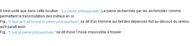 Définition philosophale ACAD 1932