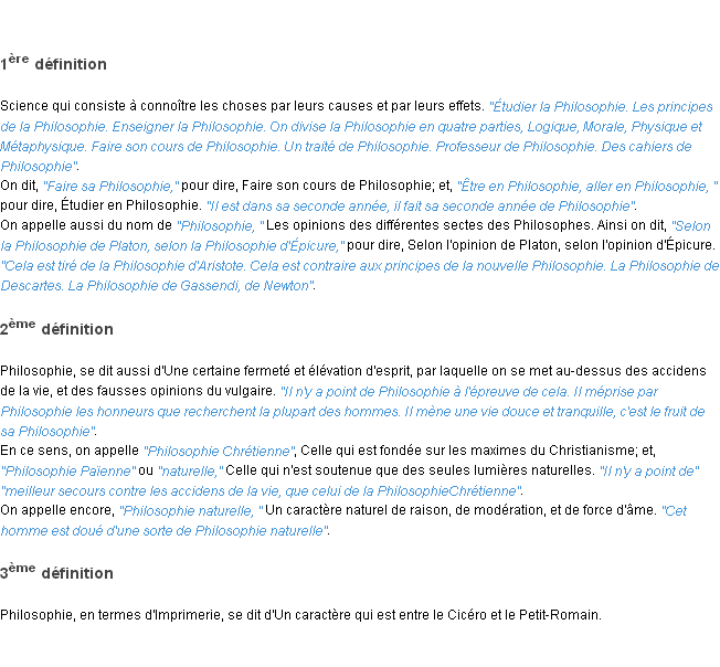 Définition philosophie ACAD 1798