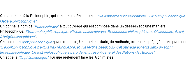 Définition philosophique ACAD 1798