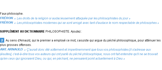 Définition philosophiste Emile Littré