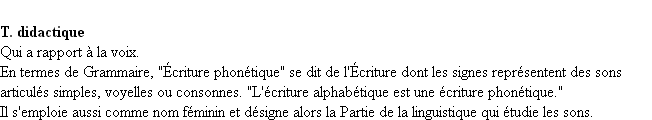 Définition phonétique ACAD 1932