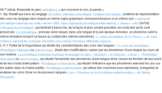 Définition phonétique ACAD 1986