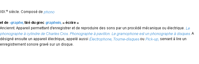 Définition phonographe ACAD 1986