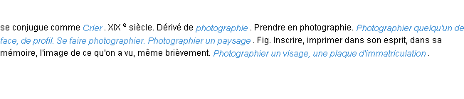 Définition photographier ACAD 1986