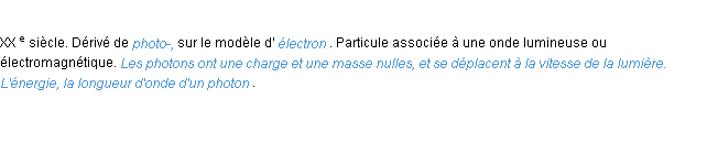 Définition photon ACAD 1986