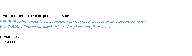 Définition phraseur Emile Littré