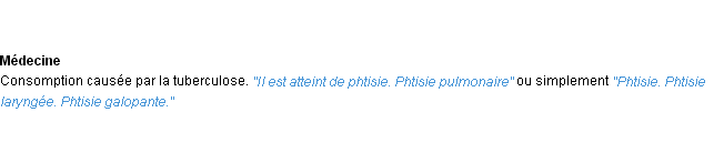 Définition phtisie ACAD 1932