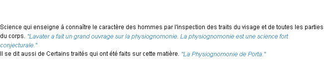 Définition physiognomonie ACAD 1835