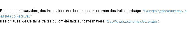 Définition physiognomonie ACAD 1932