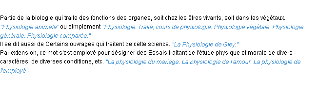 Définition physiologie ACAD 1932