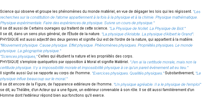 Définition physique ACAD 1932