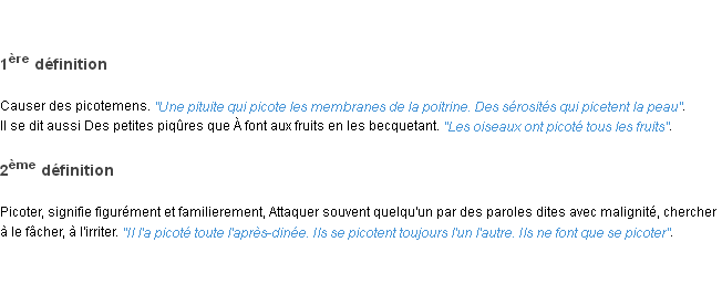 Définition picoter ACAD 1798