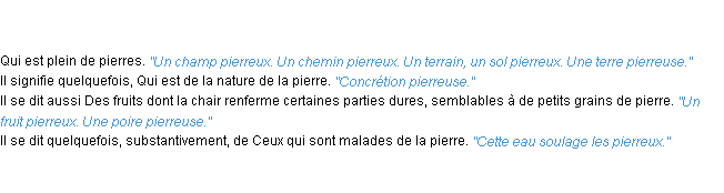 Définition pierreux ACAD 1835