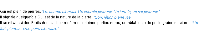 Définition pierreux ACAD 1932