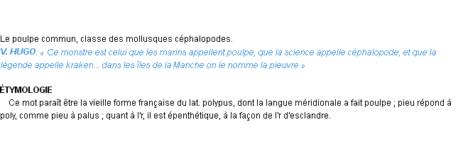 Définition pieuvre Emile Littré