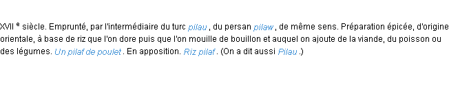 Définition pilaf ACAD 1986